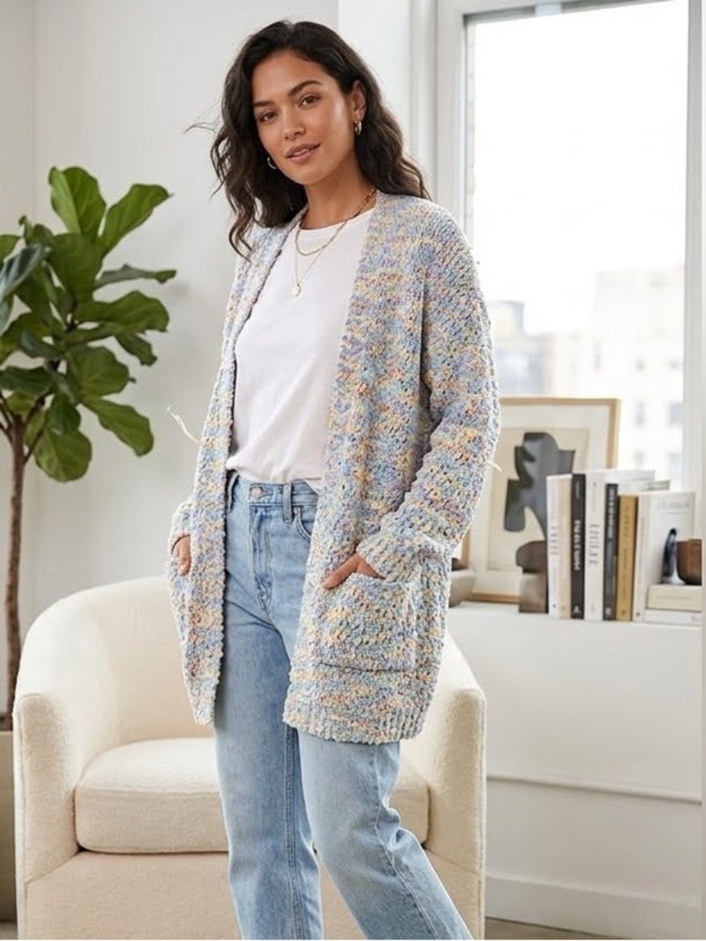 Moon and Madison Pastel Coastal/ Cottagecore Cardigan
